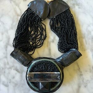 One of a kind Leather Statement Necklace